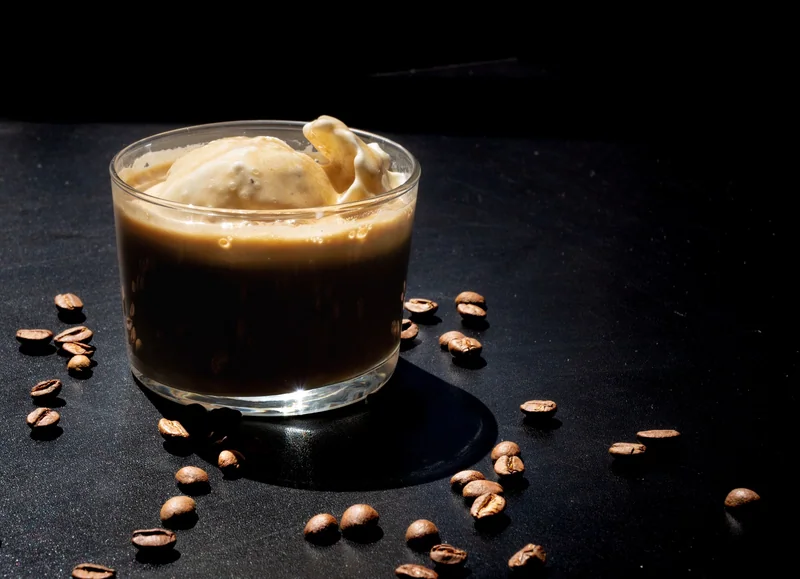 Affogato still with premium dark light