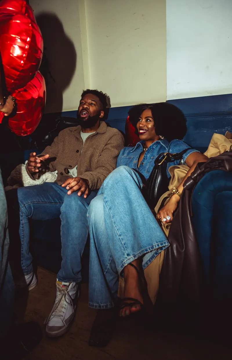 Couple relaxing together inside the Bubba Oasis bar